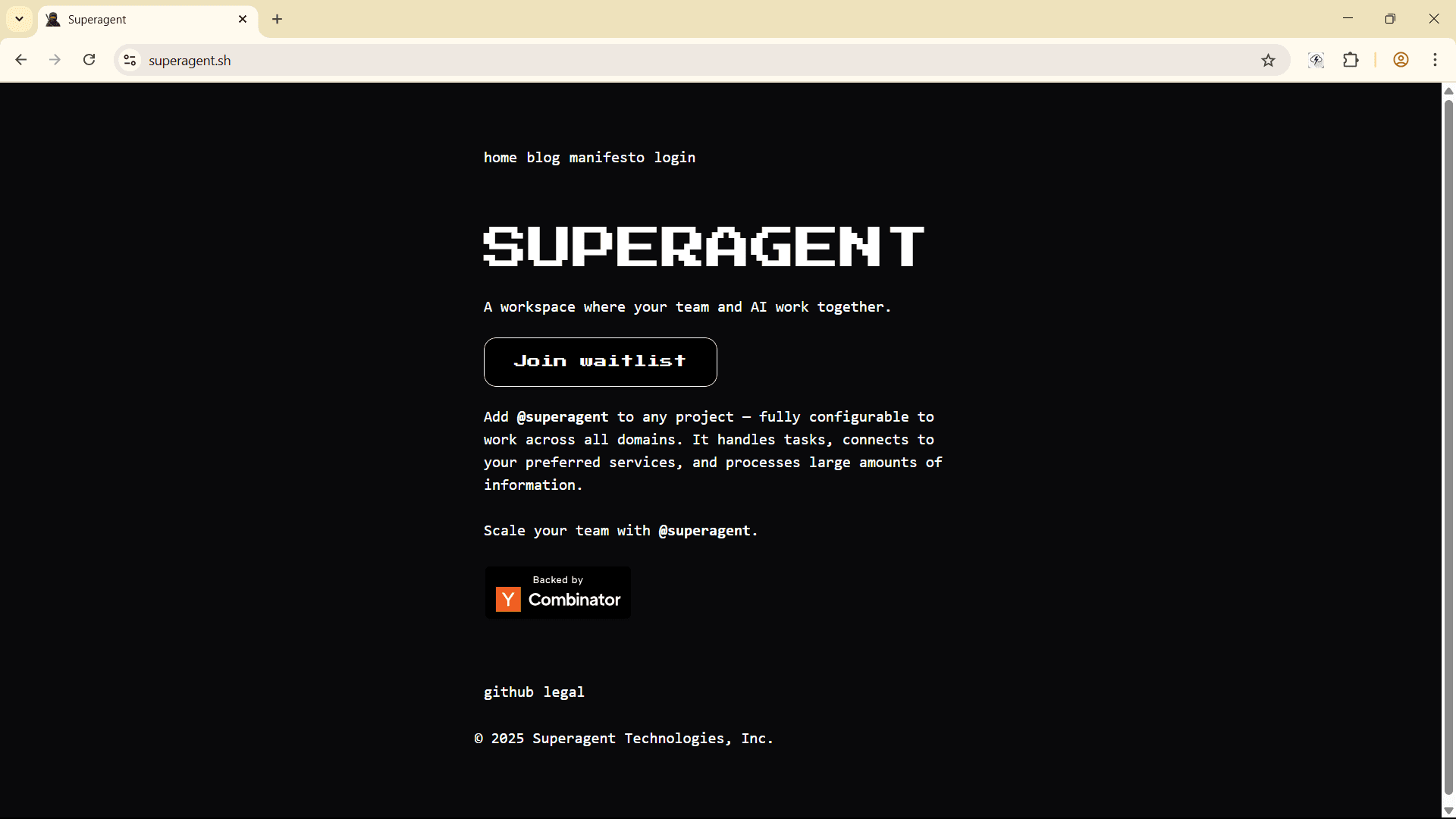 Superagent website